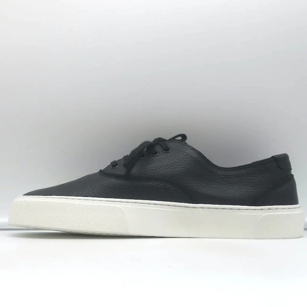 Saint Laurent Venice Low Top Sneakers Black Grained Leather Size 43.5 NEW - Picture 7 of 11
